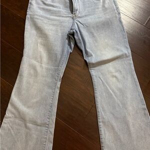 Express High Waisted Blue Flare Wide Leg Jeans